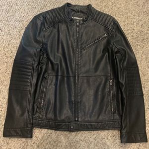 Express Men’s Black Leather Jacket XL